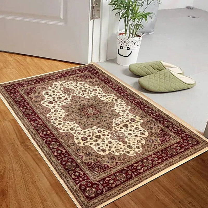 Floral Indoor Doormat, Cream