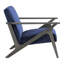 Fauteuil d'appoint en velours bleu marine, bois d'hévéa massif, finition gris antique, coussins attachés, profondeur d'assise de 22 po, largeur rétro de 30 po, structure en bois, finition pour un usage domestique