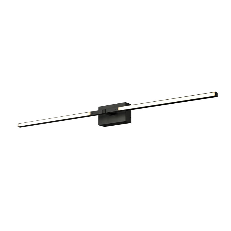 Applique articulée à 2 lumières à intensité variable Pandora, H 4,625 po x l 36 po x P 3,875 po, Noir