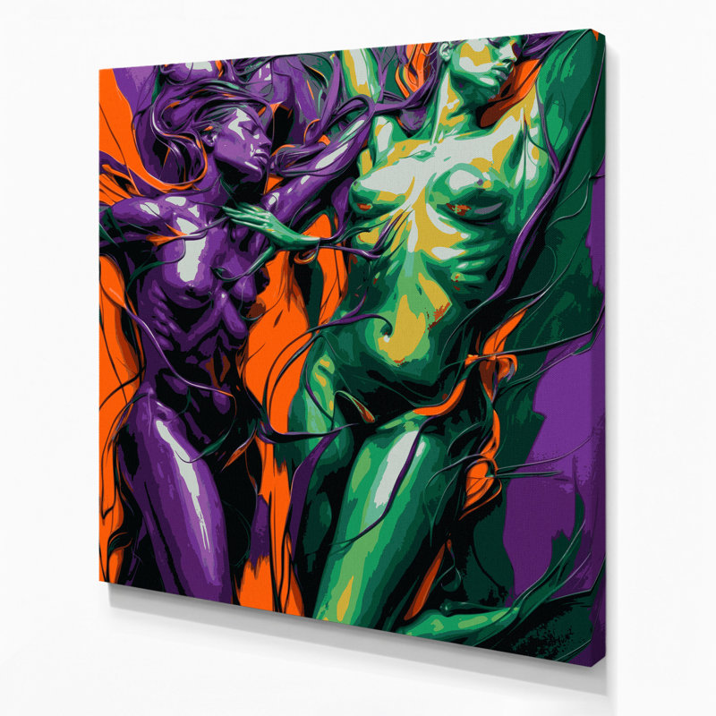 Abstrait art figuratif sur toile mauve 24, H 12 po x l 12 po