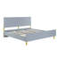 Lit Ek gris ultrabrillant avec motif ondulé et pieds en métal, 39 lattes, 4 structures de support, capacité de 660 lb, l 86 po x P 81 po, H 46 po-1935700887