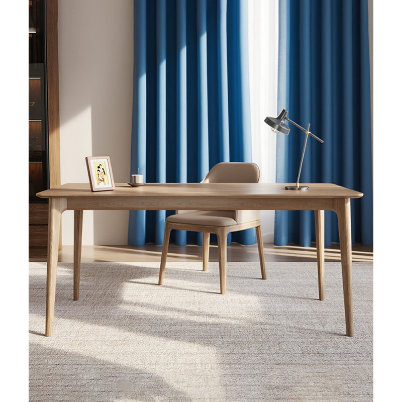 Bureau rectangulaire moderne en bois massif, 29.53" H x 62.99" W x 31.5" D