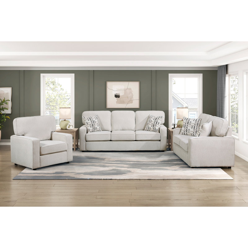 Canapé 3 pièces Modern Design, Chenille beige