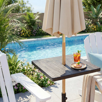 Plateau de table pour parasol 21 "avec trou, plateau en PEHD pour poteau 1,5"