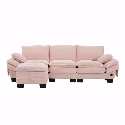 Sectional Cloud Modular Sofa,Deep Seat Sofa, Corduroy Sofa,Comfy Upholstered Furniture For Living Room, Apartment, Studio, Office,Having Multiple Combinations