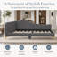 Lit de jour en lin durable avec tête de lit et caractéristiques de conception moderne | Conception confortable du dossier et des accoudoirs-811162377-811162378