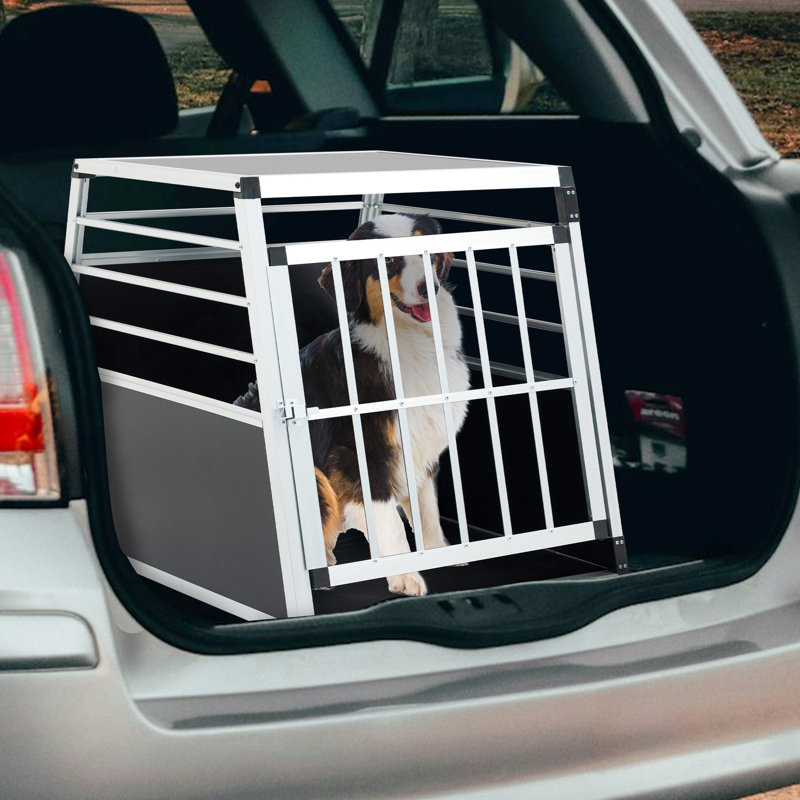 Boîte de transport en aluminium pour chien, dimensions, noir et argent, stable, facile à déplacer Boîte de transport pour chat 36,5 po x l 25,58 po, l 26,89 po, argent, forme