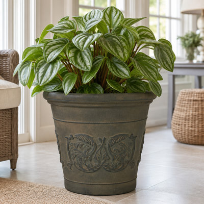 Kehlani 19.5" x 19.5" x 17.5" Round Sable Polyresin Outdoor Planter Pot - Weathered Sable - Set of 4