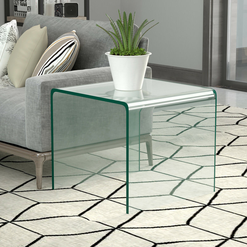Agnela Glass Top End Table