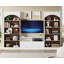 70.86" 5-Tier White & Oak Vintage Library Bookcase For Living Room, Office, Bedroom