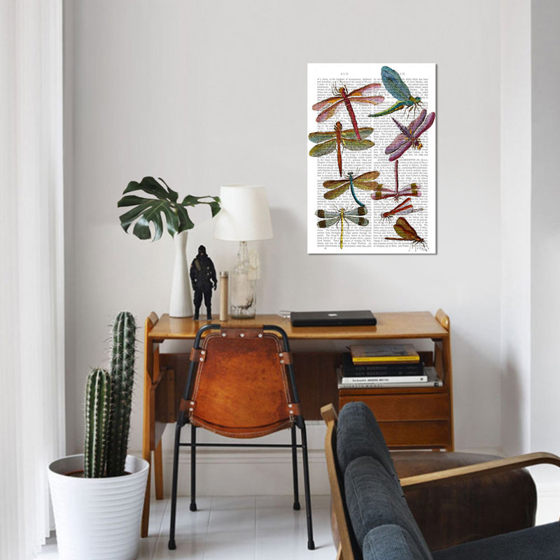 « libellule print iii », impression sur toile tendue, H 18 po x l 12 po x P 1,5 po, Toile tendue, Pas de tapis