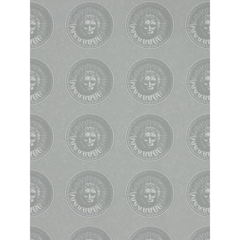 Medallion Wallpaper, Silver/Perfect White