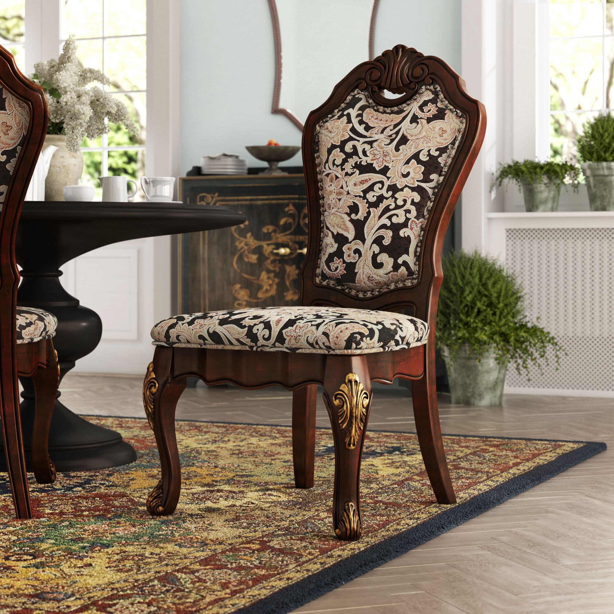 Lark Manor Caviness Traditional Upholstered Dining Chair & Reviews