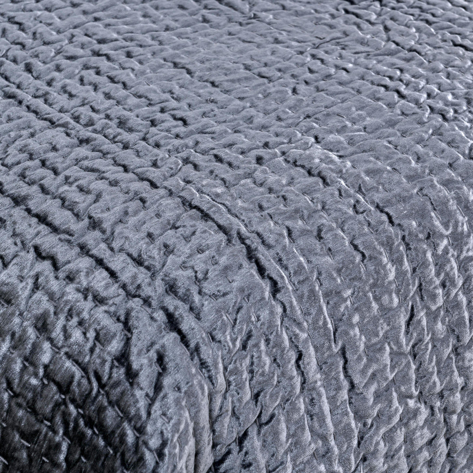 Tasmin Velvet Quilt, Queen Quilt, Sea Fog Blue