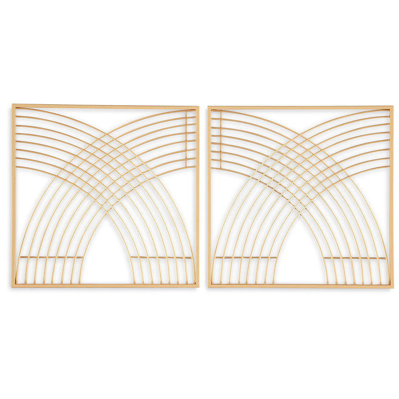 Gold Geometric Metal Wall Decor Set of 2