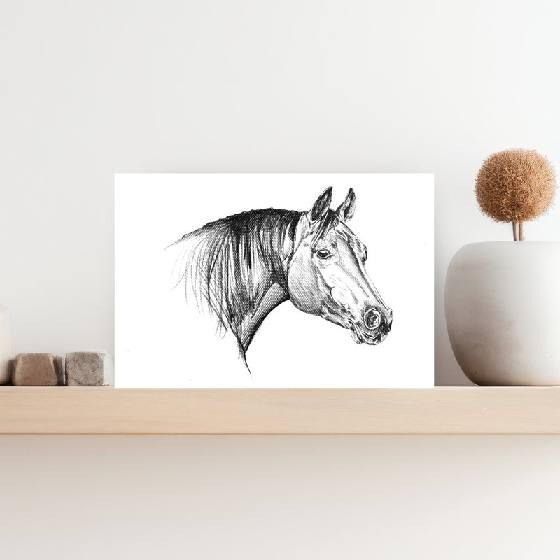 Tête de cheval élégante, impression d'art mural réaliste et contemporaine représentant un cheval, H 12 po x l 18 po