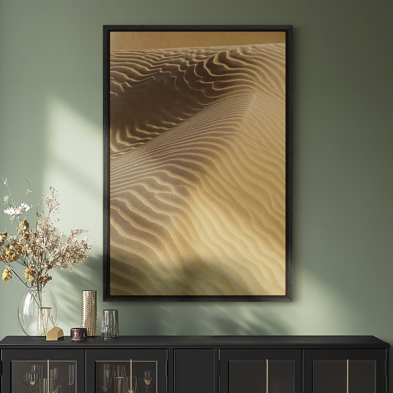 Framed Canvas Wall Art - Desert Wall Prints for Bedroom - 16"x24", Black, 24" H x 16" W