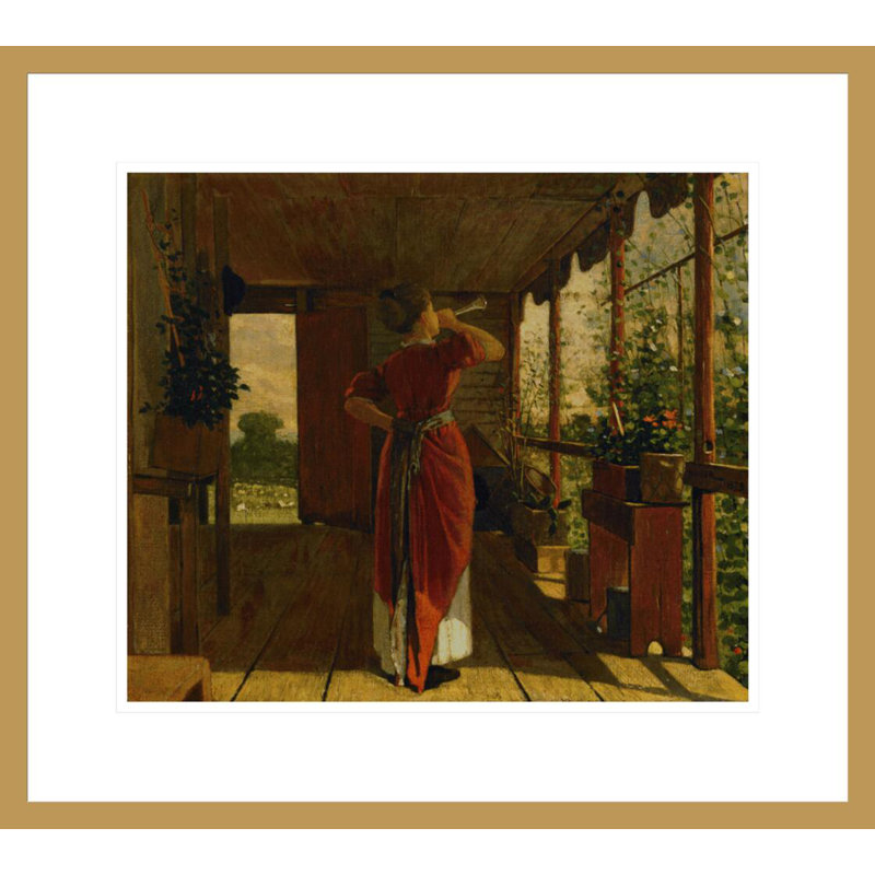 «The Dinner Horn» par Winslow Homer, impression giclée sur cadre, H 17,75 po x l 19,85 po