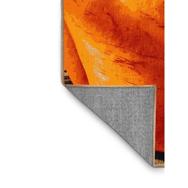 Washable Bell Pepper Orange Vegetables Area Rug, Runner 2' x 4'