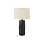 Lighting, H 25 po, lampe de table, céramique noire, abat-jour ivoire / crème, contemporain