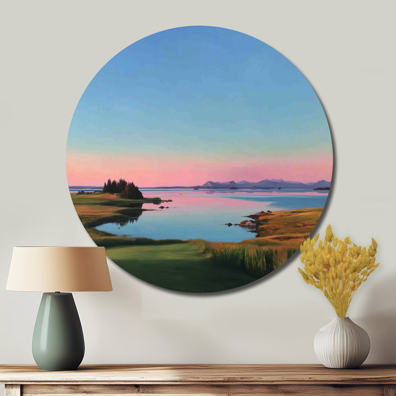 Décoration murale ronde en métal Summer Sunrise Meadows In Canada - Vancouver, L 23 po x H 23 po