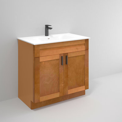36'' Single Bathroom Vanity Base Cabinet in Maple Shaker