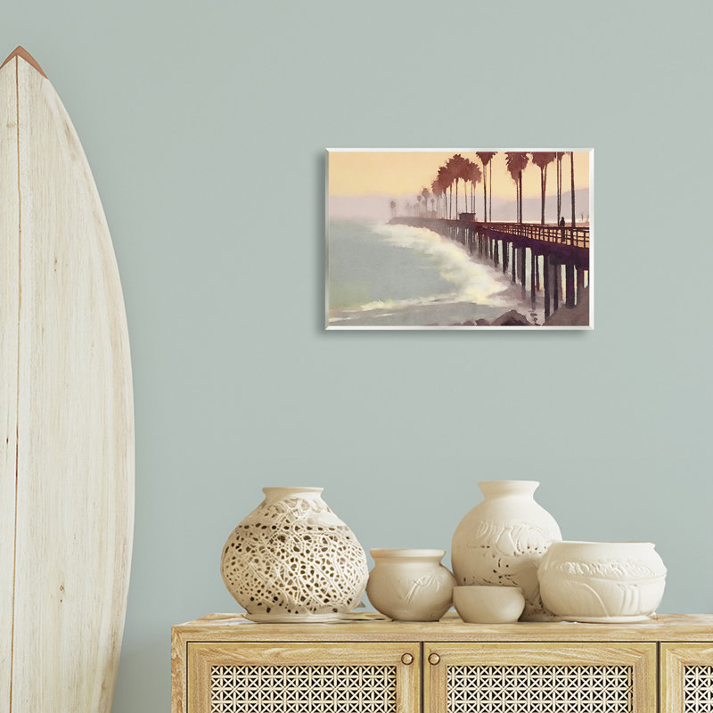 «Sunrise At The Pier», art mural sur bois par Noah Bay, H 13 po x l 19 po