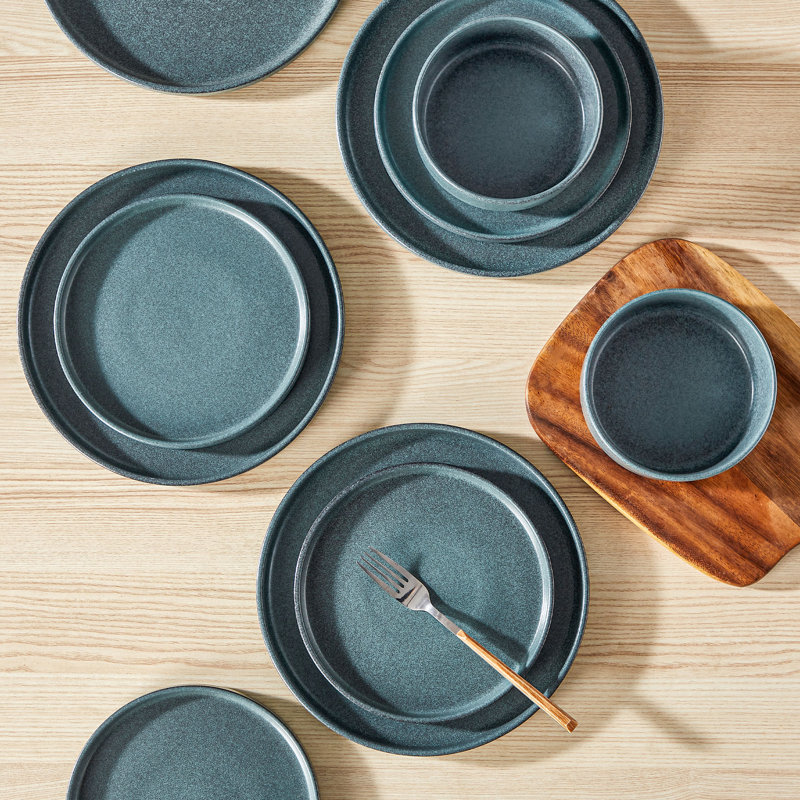 Stoneware Dinnerware - Service for 4, Blue