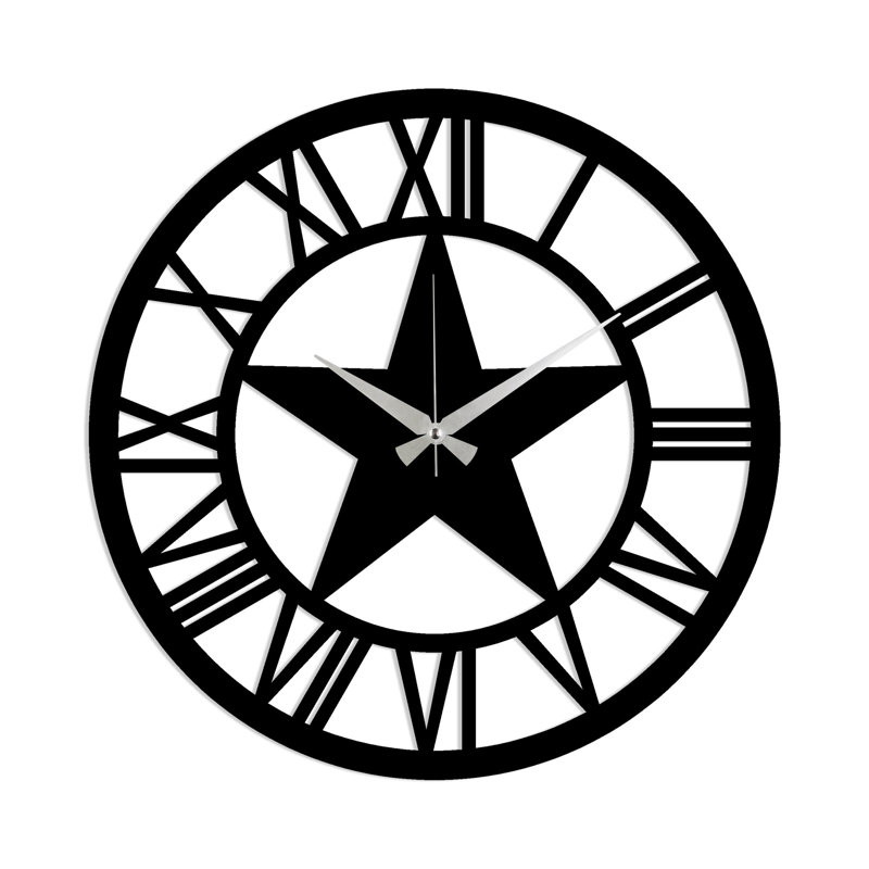 Dametta Metal Wall Clock, Black