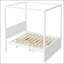Grand lit plateforme à baldaquin avec lit gigogne et rangement-133568996