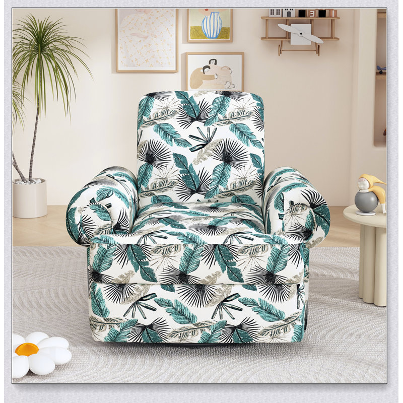 Manual Recliner Sofa Swivel Recliner Rocker Chair With Adjustable Backrest For Living Room, Bedroom, Or Nursery, Green