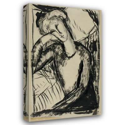 "Portrait of a Young Woman" by  Amedeo Modigliani - Gallery Wrap Canvas Wall Art