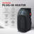 Outlet Plug-in Electric Space Heater, LCD Digital Screen, Up to 24 hour Timer - Black-118163193