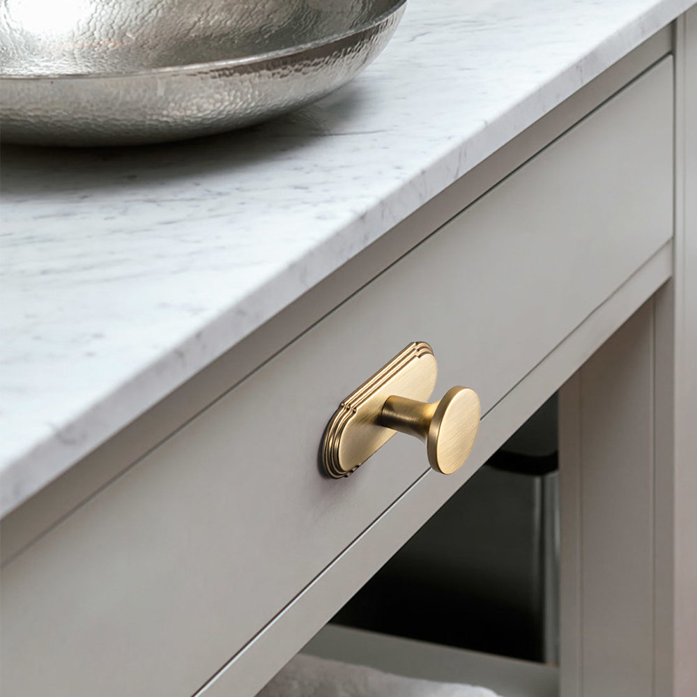1.14" Metal Mushroom Cabinet Knob, Champagne Bronze