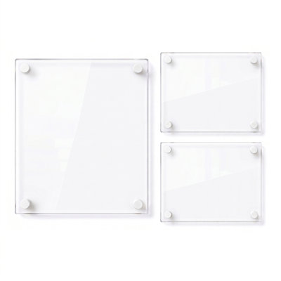 Ensemble de cadres muraux flottants en acrylique avec quincaillerie 1 po: (2) 8 po x 10 po et (1) formats graphiques de 16 po x 20 po