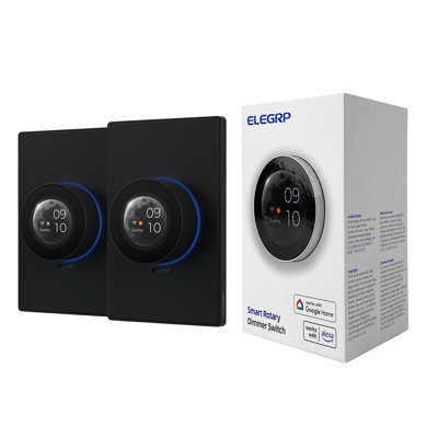 ELEGRP Wifi Smart Rotary Traic Dimmer With 1.8 Inch TFT Display Screen, Single Pole, Needs Neutral Wire, 2.4Ghz Wi-Fi, Compatible With Alexa And Google Home, No Hub Required, UL Listed