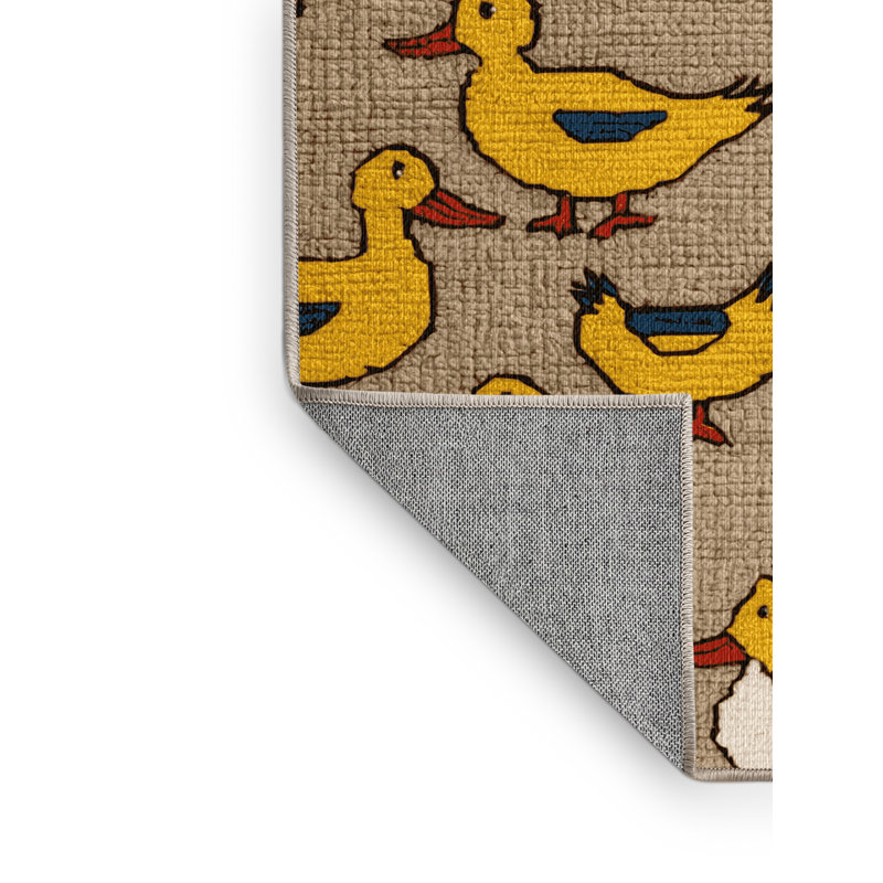 Washable Ducks Farm Area Rug, Rectangle 3' x 5'