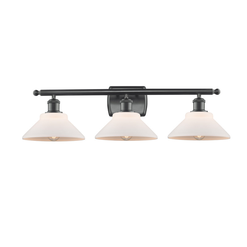 Éclairage pour salle de bain 3 lumières à intensité variable Newton St Loe, Noir mat, Ampoule incandescente rétro de 60 watts