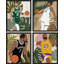 «Basketball Player Jungle Leaves», impression encadrée de 4 pièces-90691795-90691796
