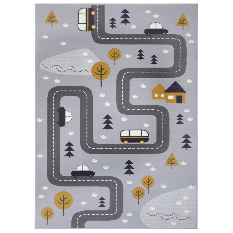 Dream Street Tufted Grey Rug, Rectangle 80 x 150cm