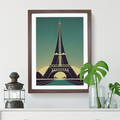 XV1022-713X Art Deco Eiffel Tower No.4 1 Piece Single Picture Frame Wall Art