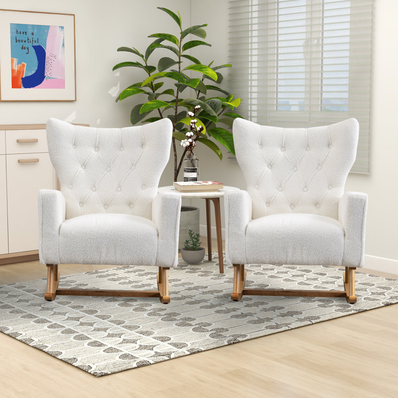 Chaise berçante Jahsun, Bouclé ivoire