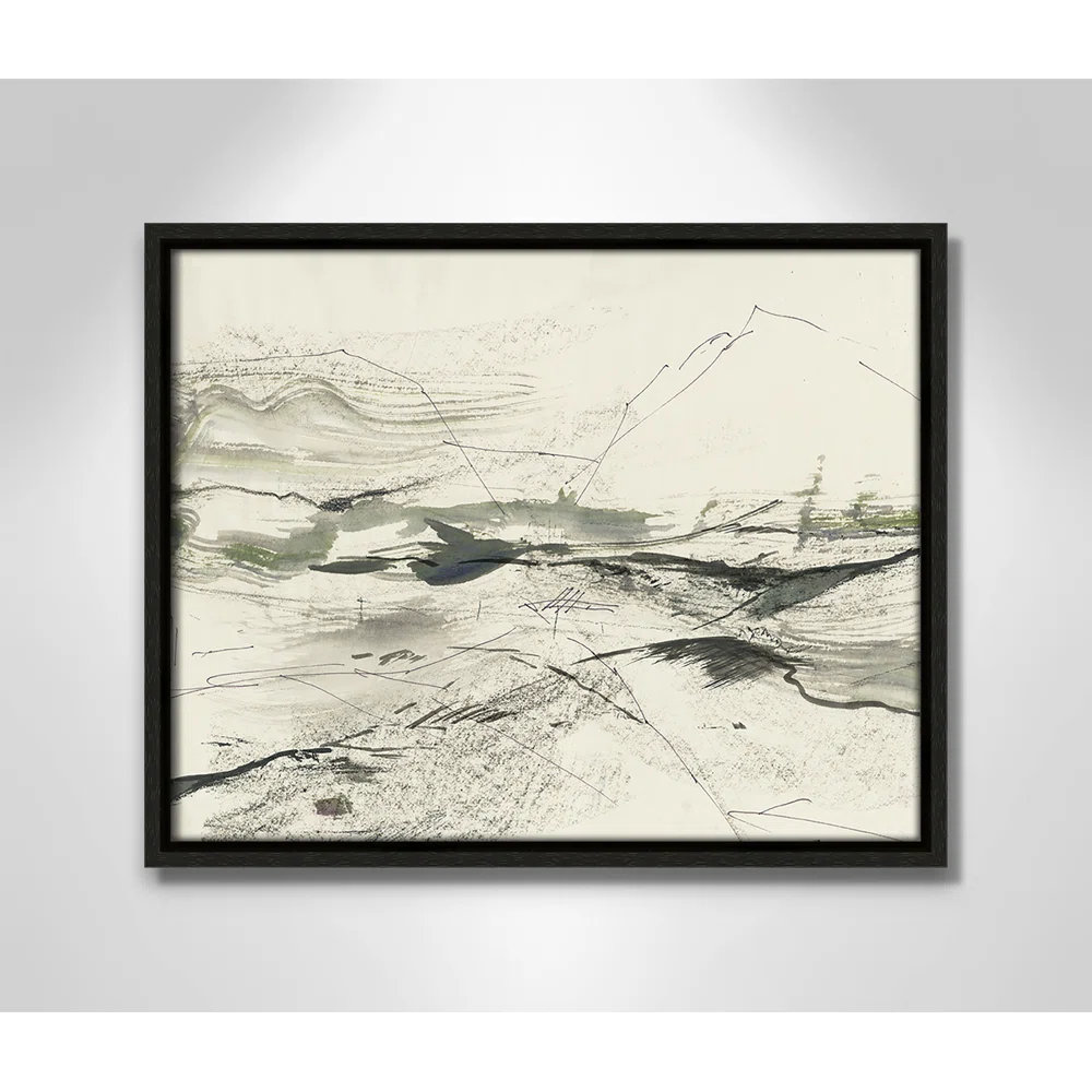 Green Sketches Print by PI Studio, No Mat, 12.5" H x 15.5" W x 2" D, Espresso Floater Framed