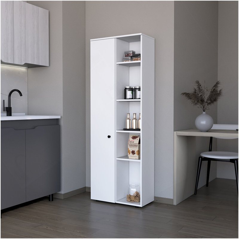 Multistorage Kitchen Pantry Lane, Cuisine, Blanc, Blanc