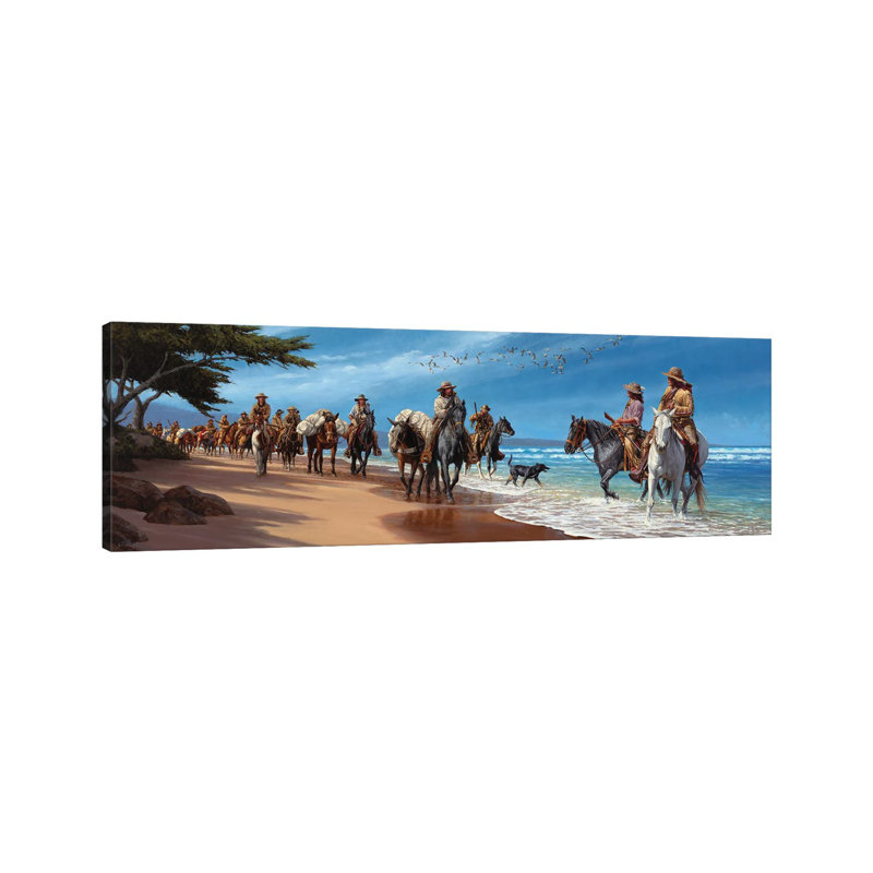 They Touched The Pacific by Joe Velazquez - Wrapped Canvas Panoramic Painting, 121.92 cm H x 40.64 cm W x 1.91 cm D