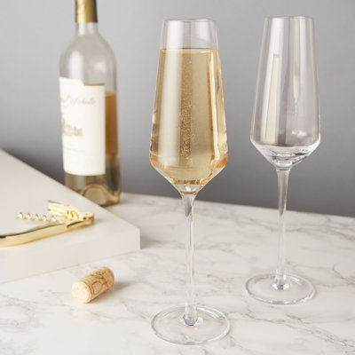 Raye Angled Crystal Champagne Flutes