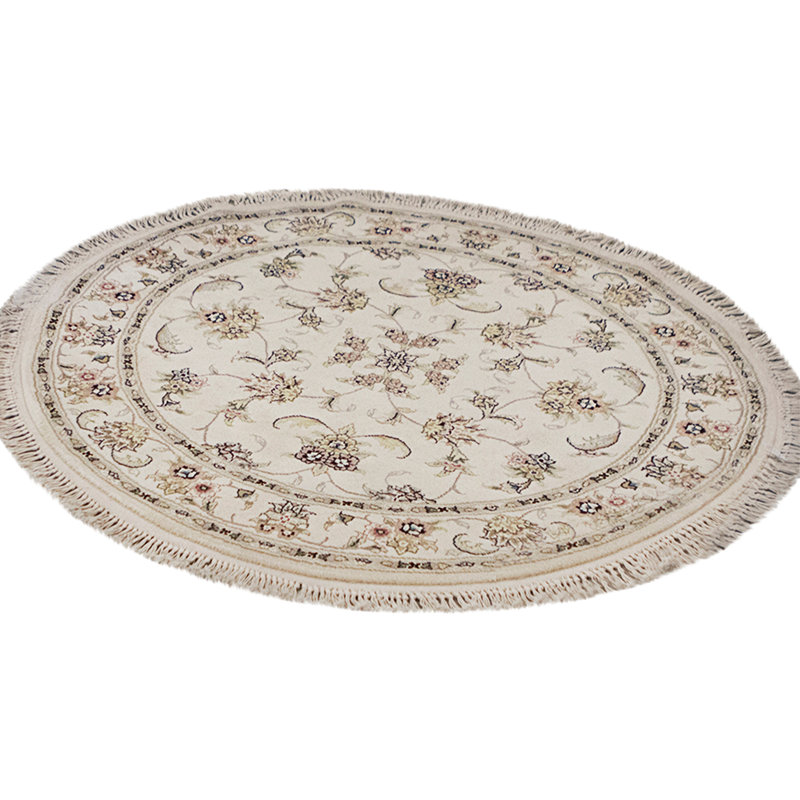 High-Quality Hand-Knotted Ivory Area Rug