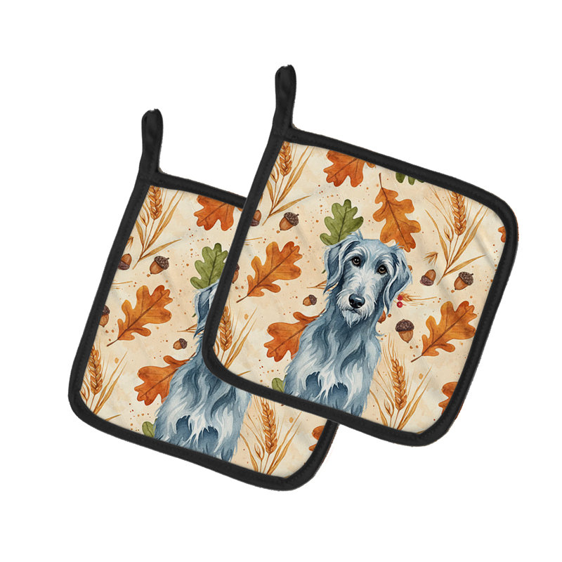 Paire de porte-casseroles écossais bleu-gris