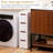 Inbox Zero 2 Pcs 4-drawer Narrow Rolling Storage Cabinet With Pull Handles Built-in Wheels