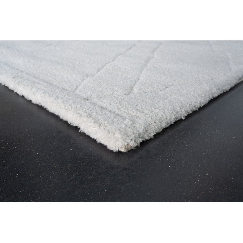 Tapis ivoire en polyester recyclé Nube Messina, Rectangle 7 pi 10 po x 10 pi